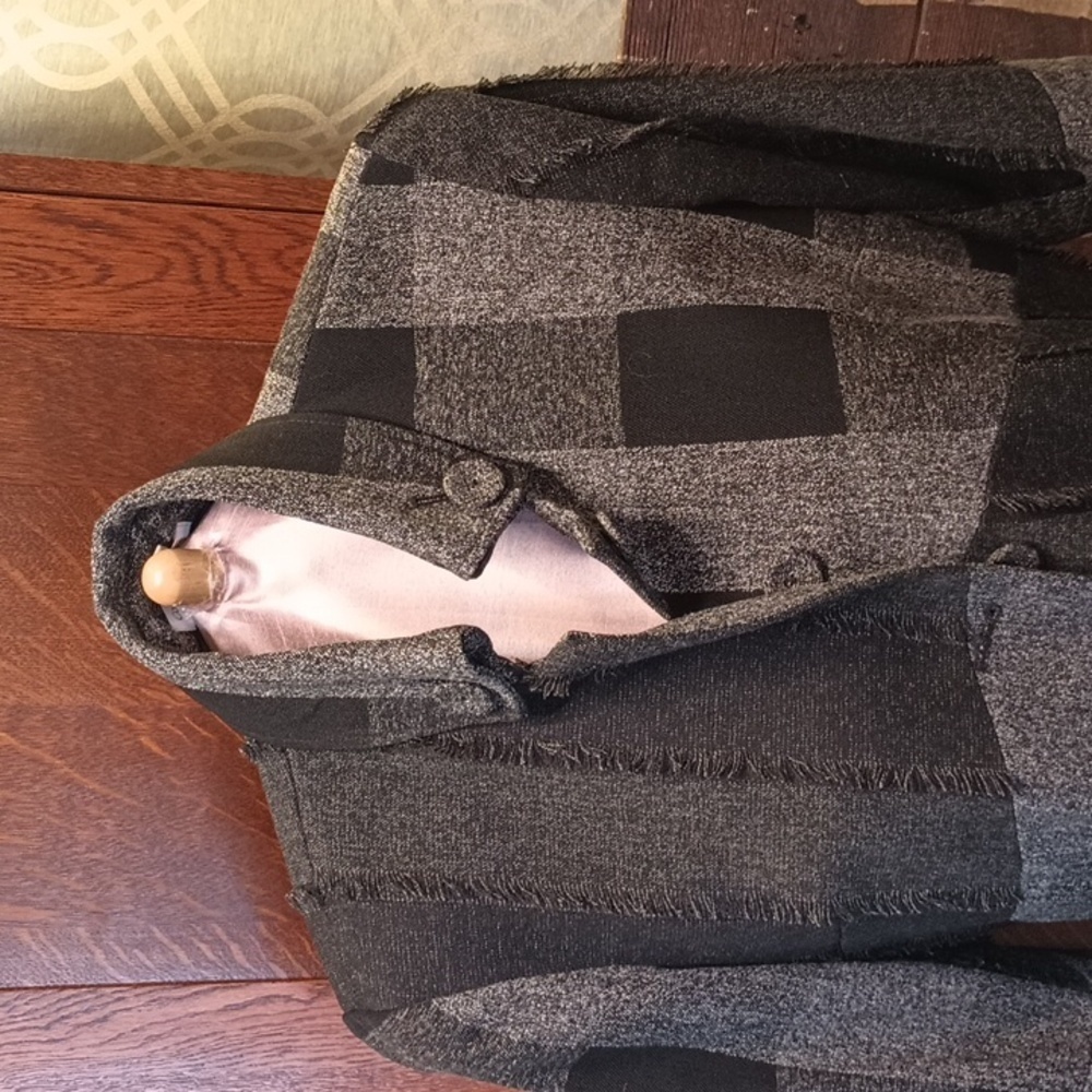 Chic Structured Black And Gray Patchwork Jacket 12 - image 2